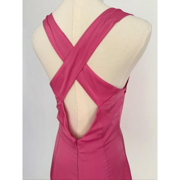 y2k pink lace embroidered cut outs silky coquette short mini dress made in Italy - Picture 8 of 9